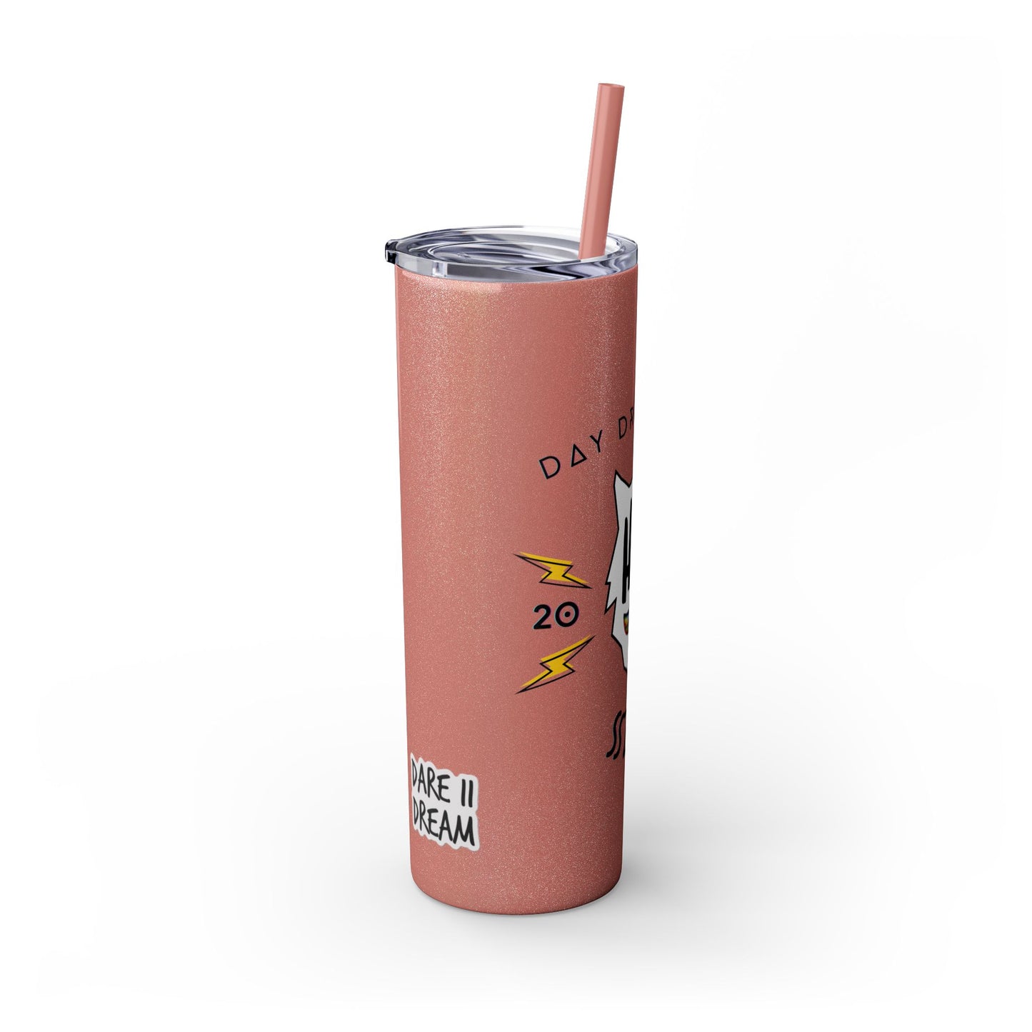 "HA" Skinny Tumbler with Straw, 20oz