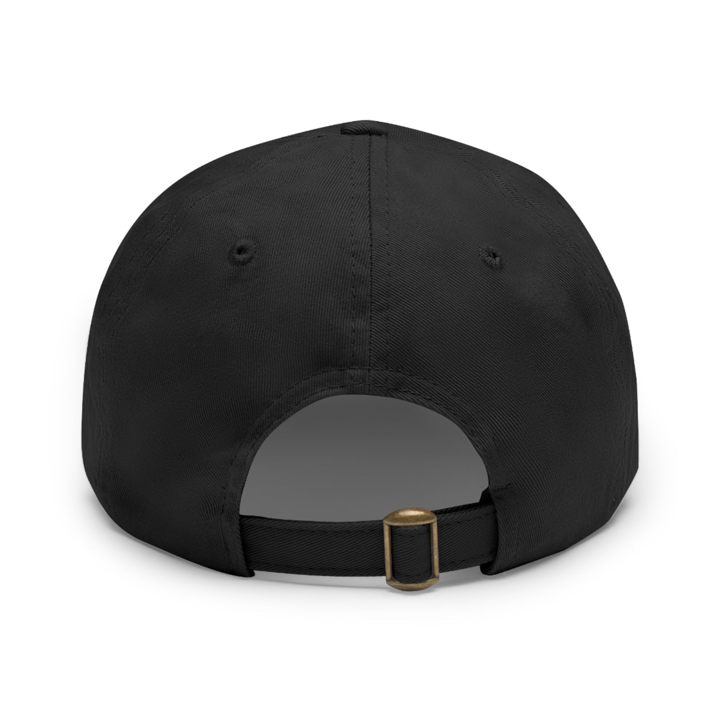 “HA” Dad Hat with Leather Patch (Round)