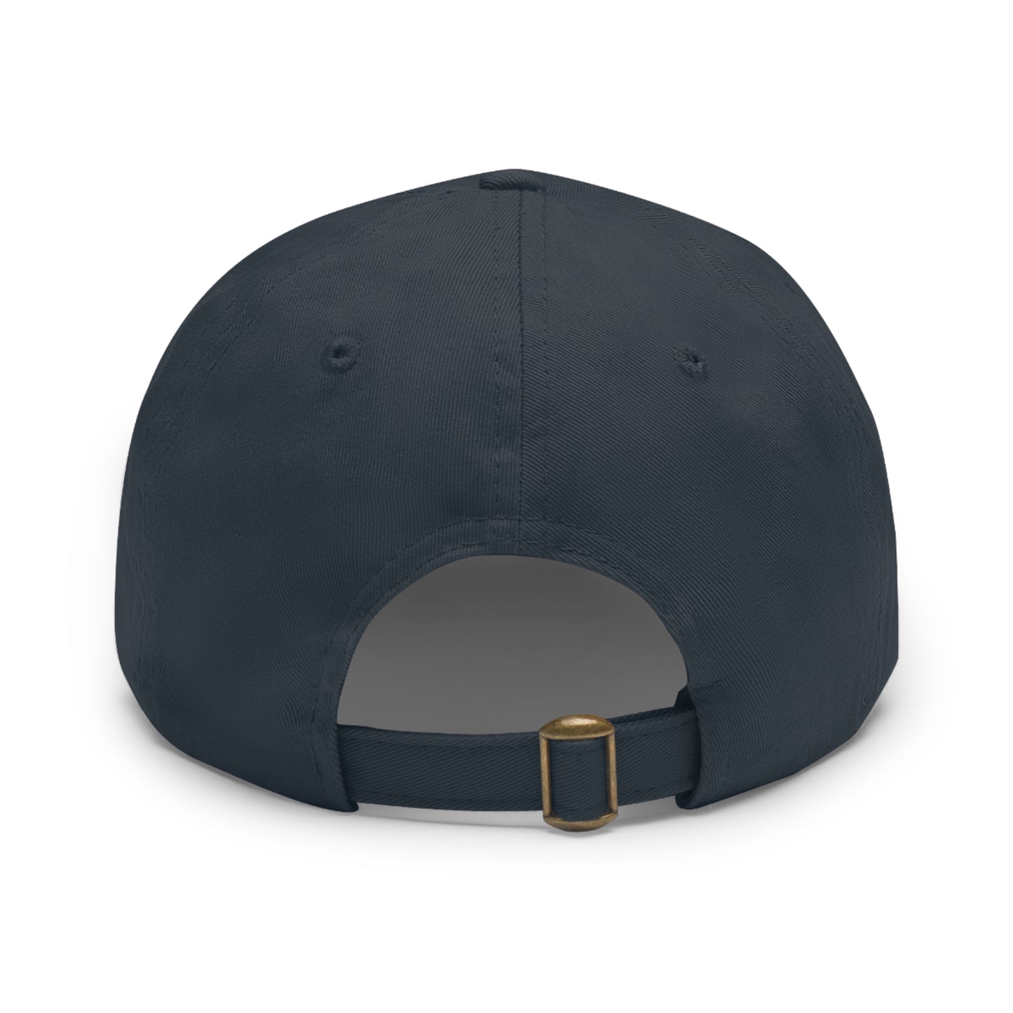 “HA” Dad Hat with Leather Patch (Round)