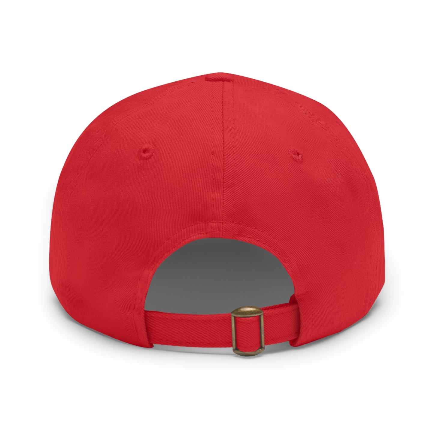 “HA” Dad Hat with Leather Patch (Round)