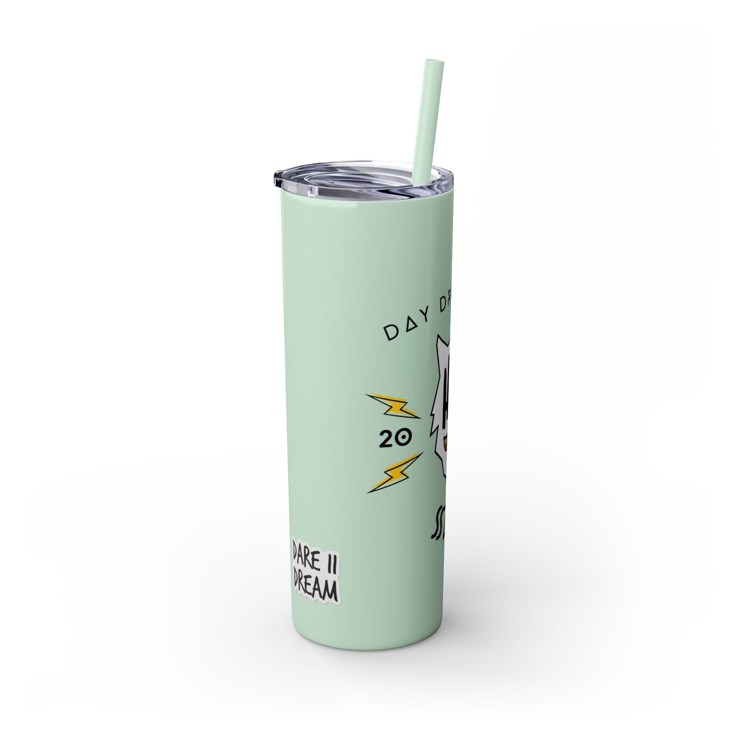 "HA" Skinny Tumbler with Straw, 20oz