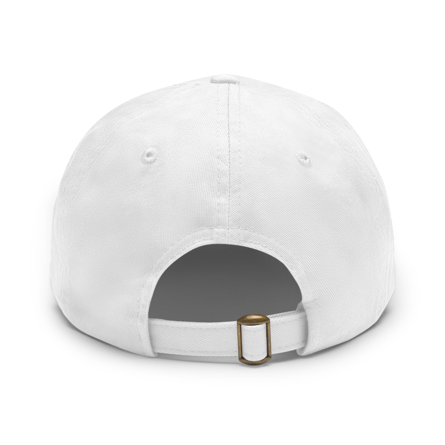 “HA” Dad Hat with Leather Patch (Round)