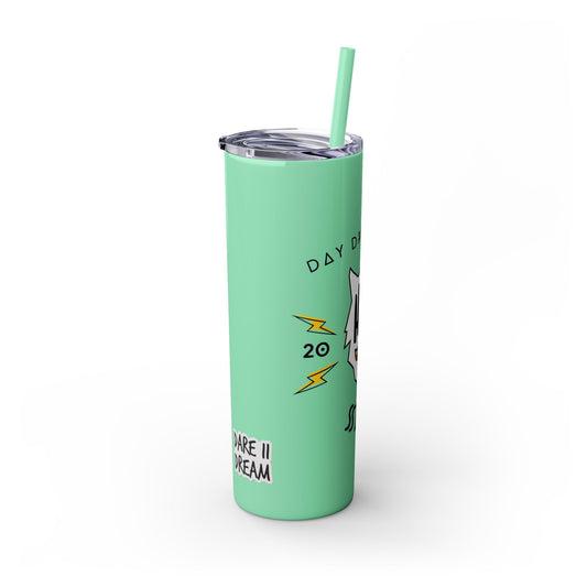 "HA" Skinny Tumbler with Straw, 20oz