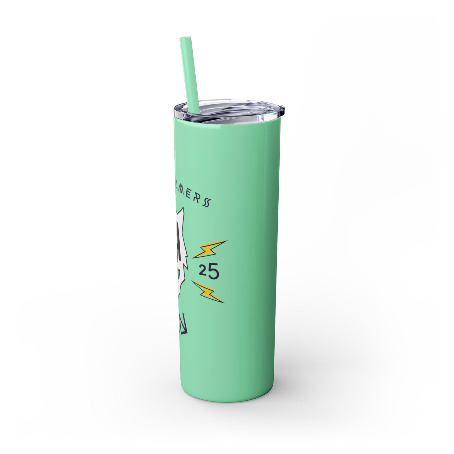 "HA" Skinny Tumbler with Straw, 20oz