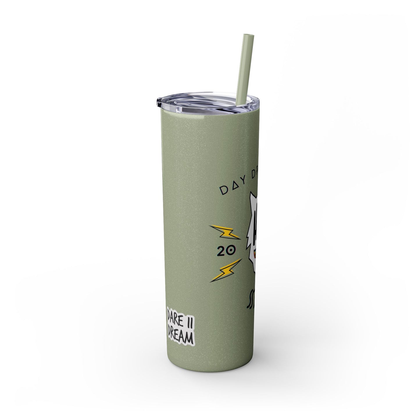 "HA" Skinny Tumbler with Straw, 20oz