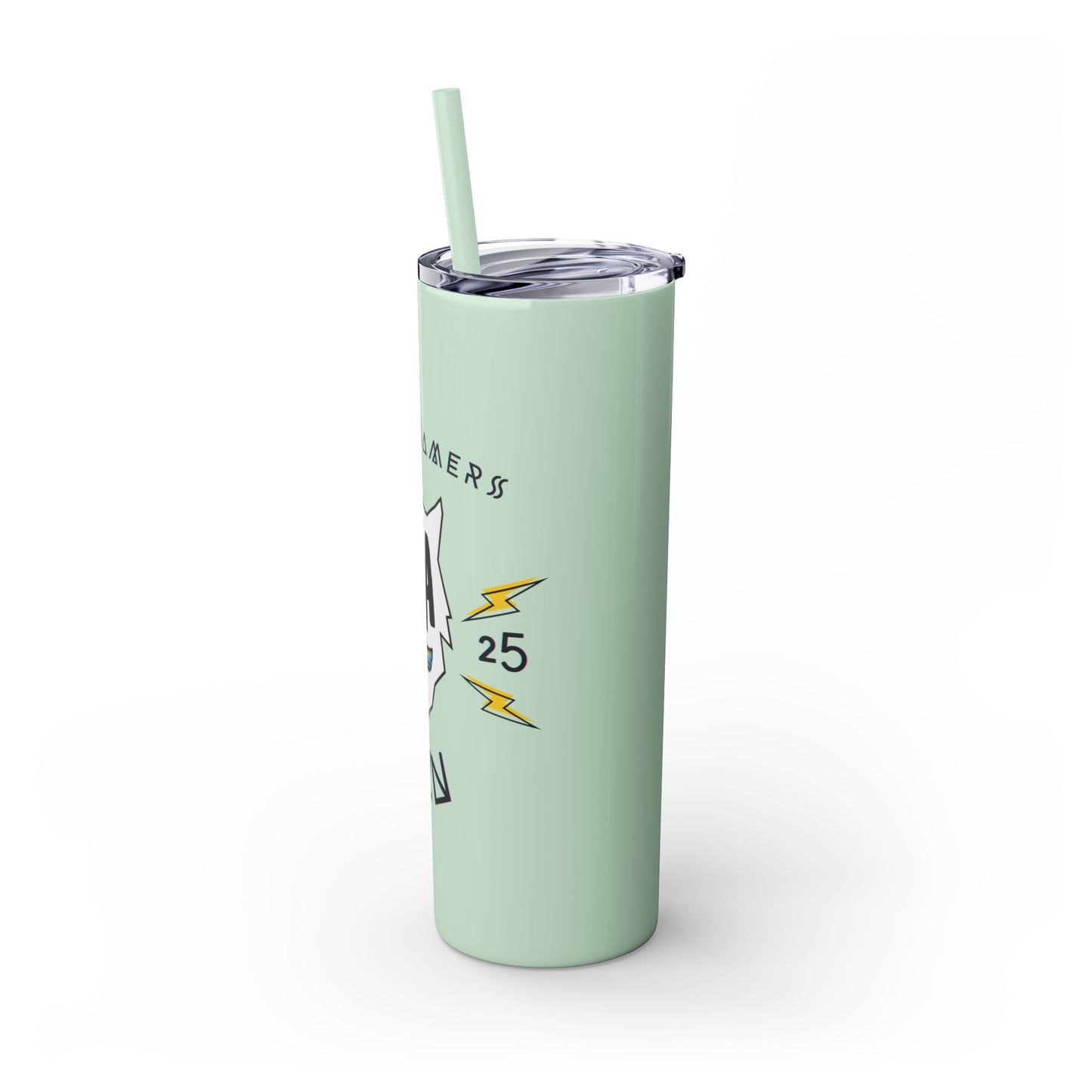 "HA" Skinny Tumbler with Straw, 20oz