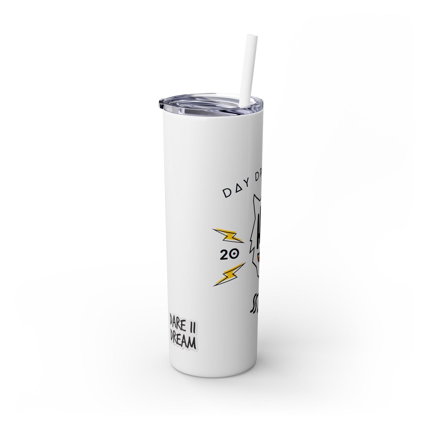 "HA" Skinny Tumbler with Straw, 20oz
