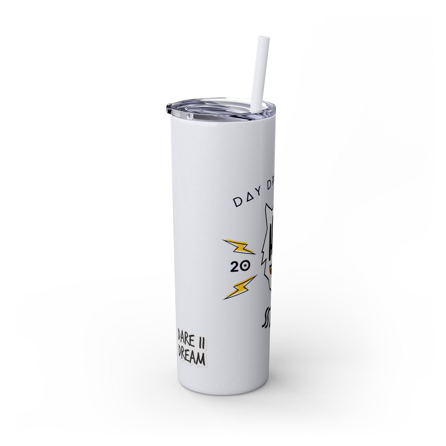 "HA" Skinny Tumbler with Straw, 20oz