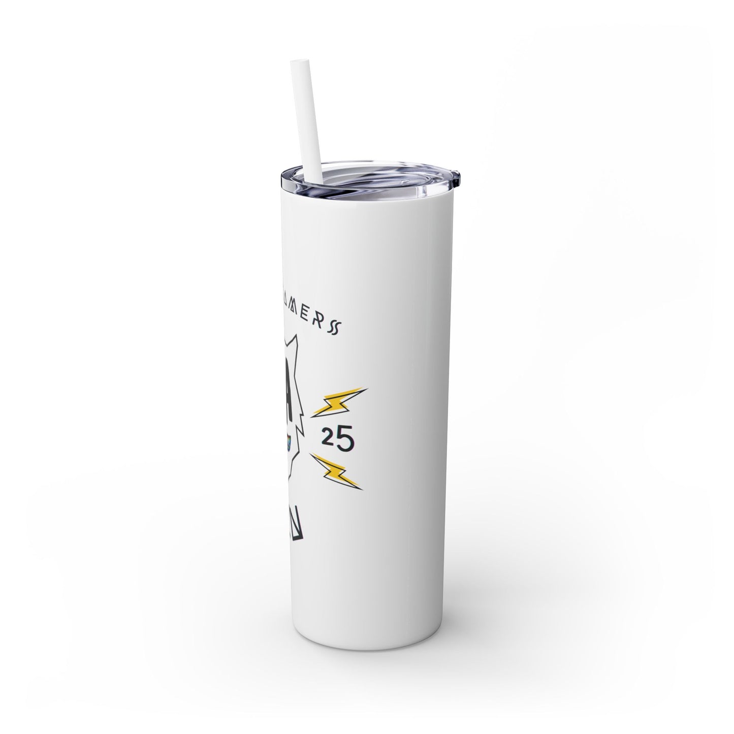 "HA" Skinny Tumbler with Straw, 20oz