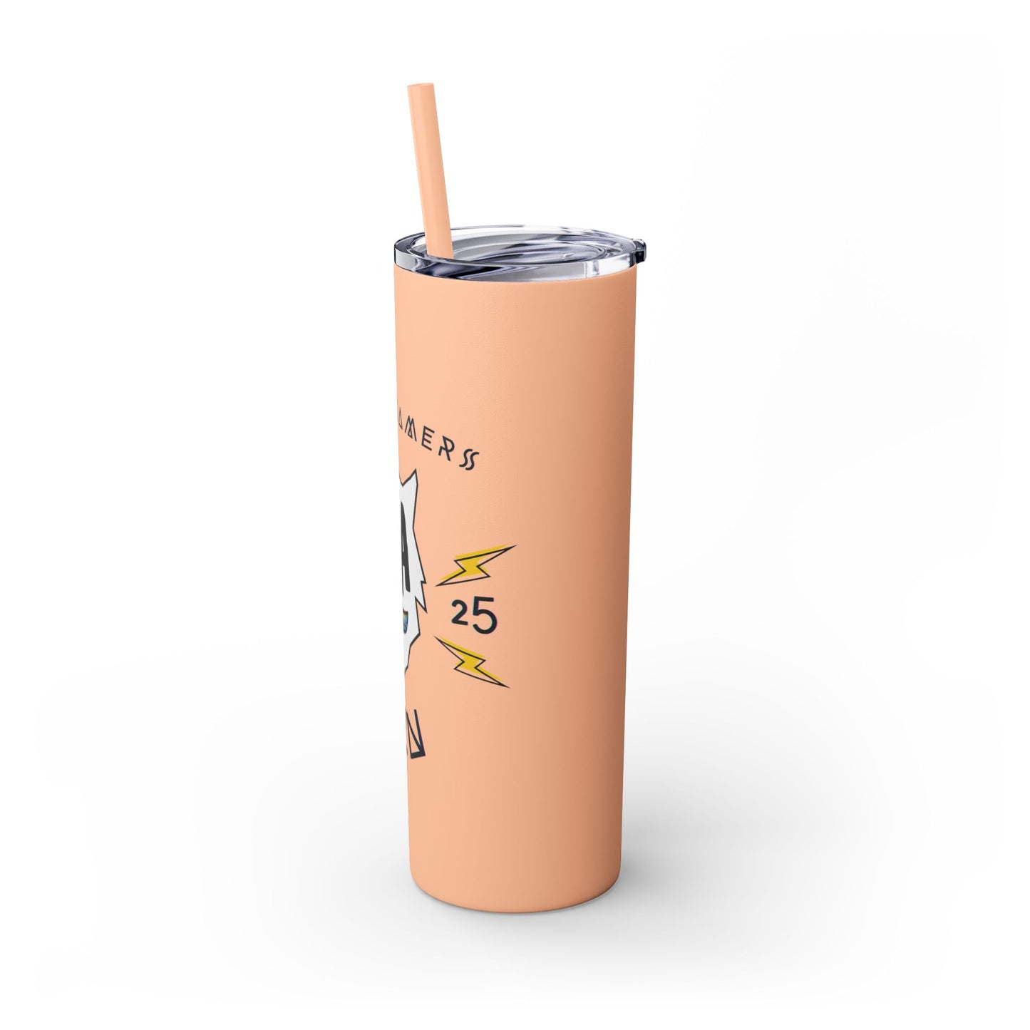 "HA" Skinny Tumbler with Straw, 20oz