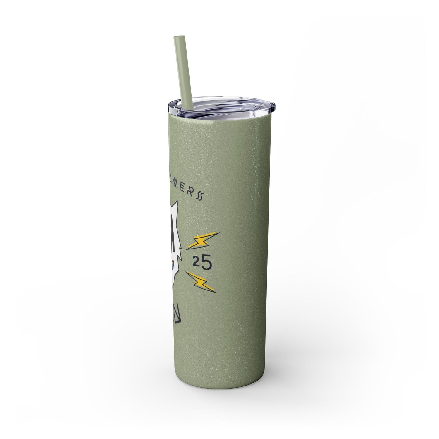 "HA" Skinny Tumbler with Straw, 20oz