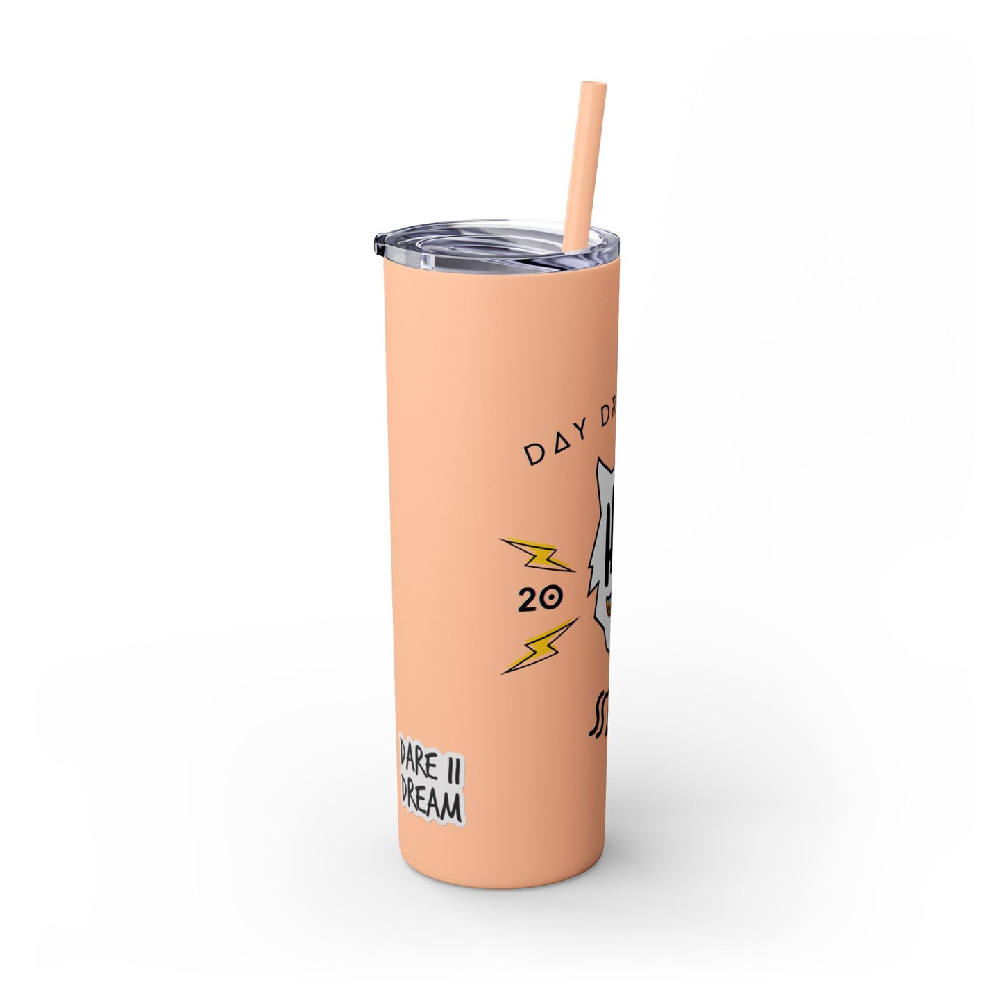 "HA" Skinny Tumbler with Straw, 20oz