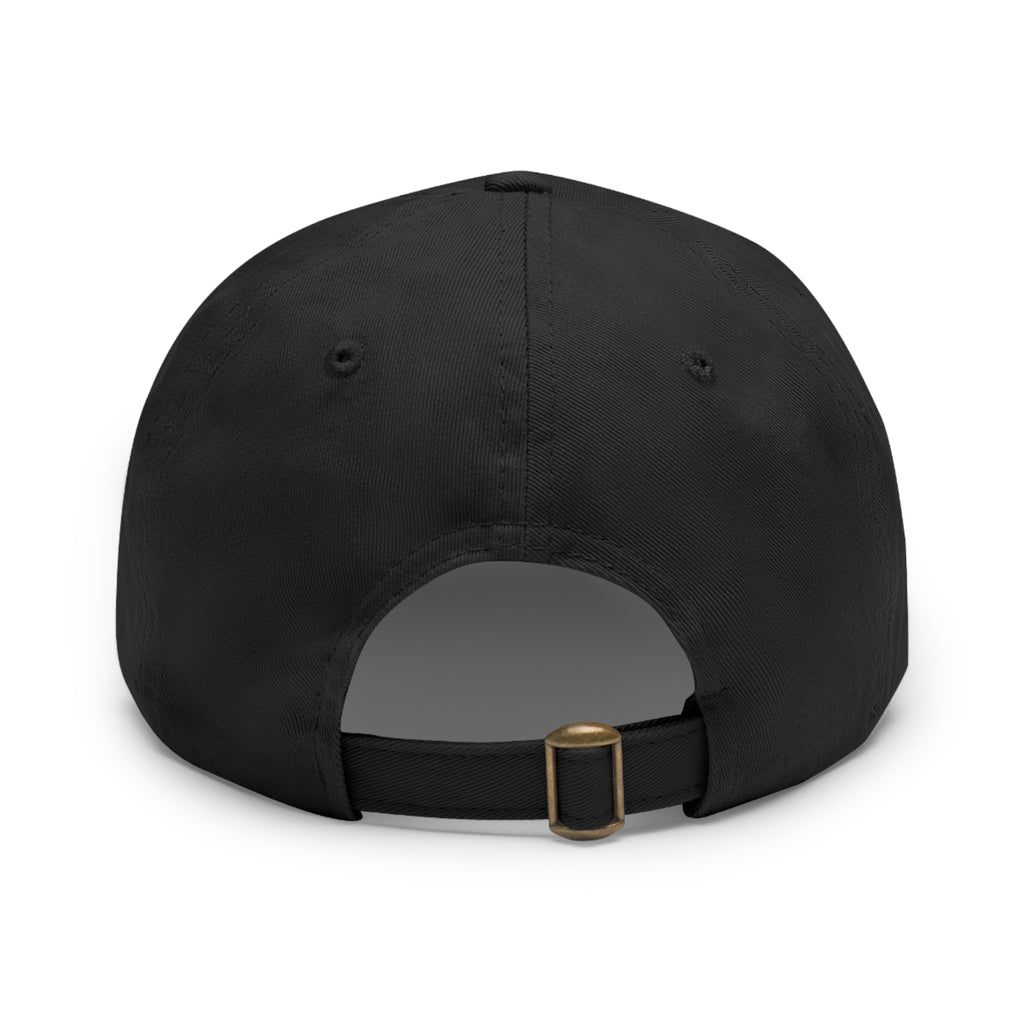 “HA” Dad Hat with Leather Patch (Round)