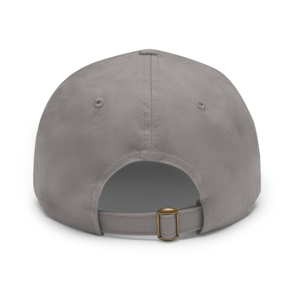 “HA” Dad Hat with Leather Patch (Round)