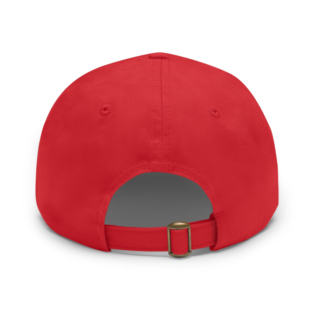 “HA” Dad Hat with Leather Patch (Round)