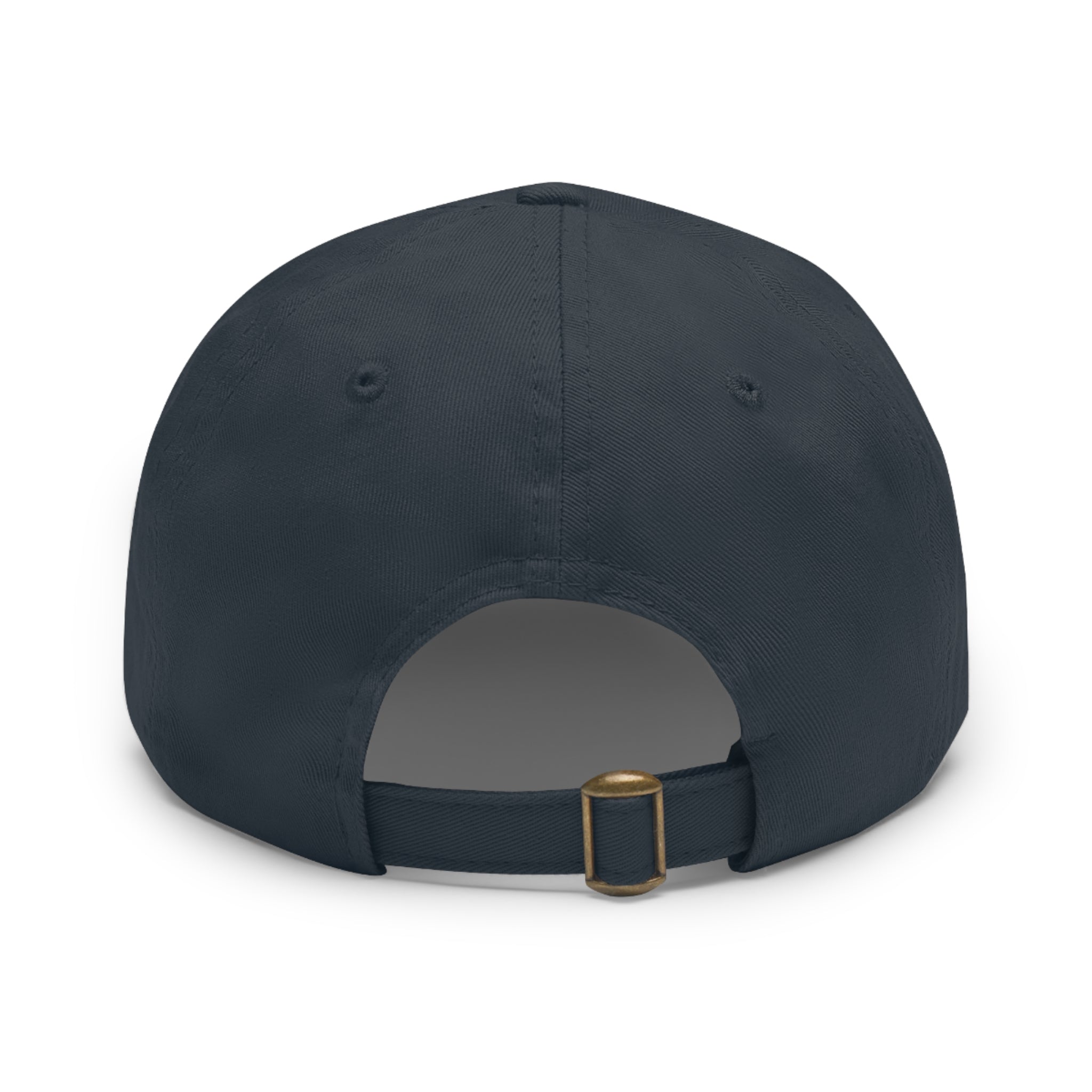 “HA” Dad Hat with Leather Patch (Round)