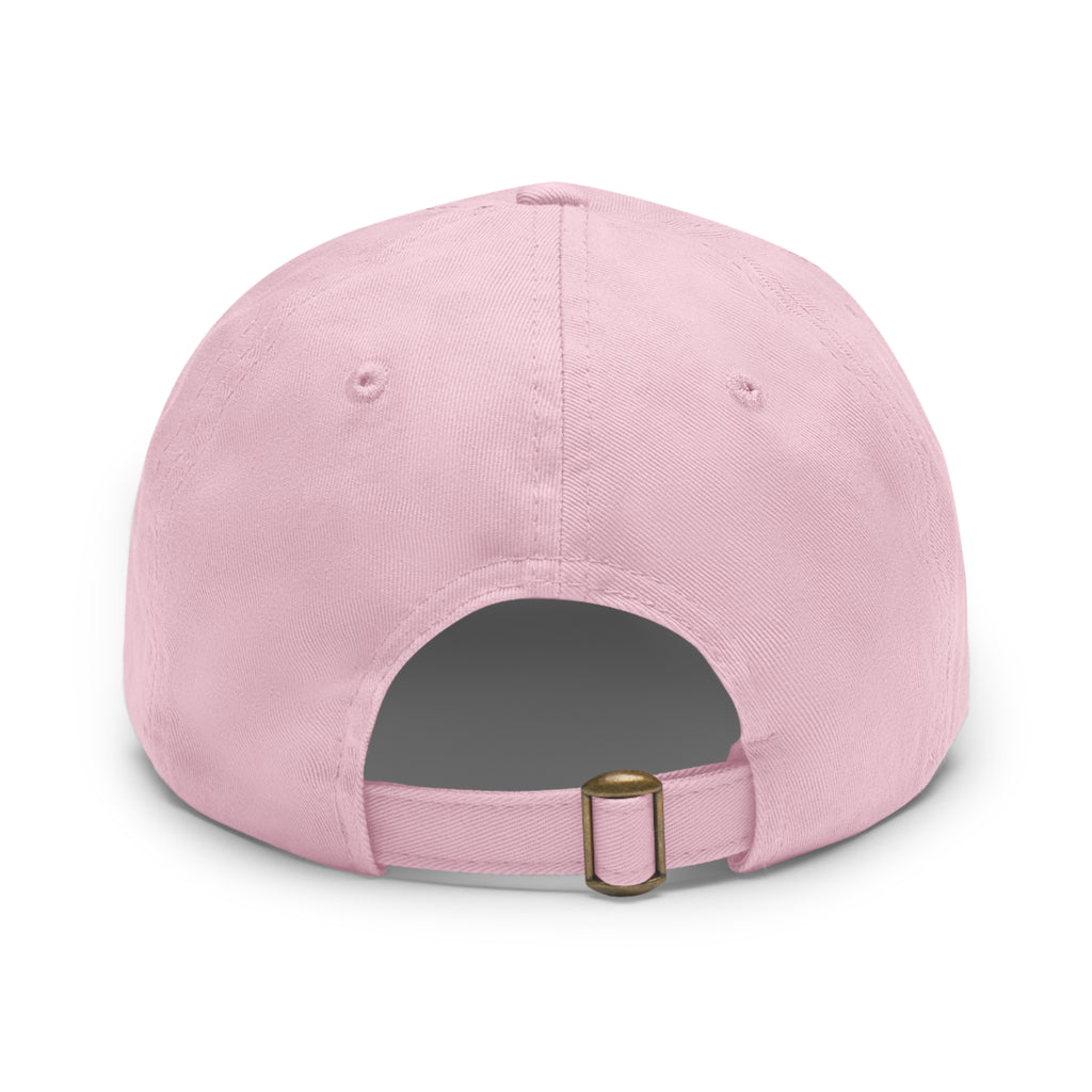 “HA” Dad Hat with Leather Patch (Round)